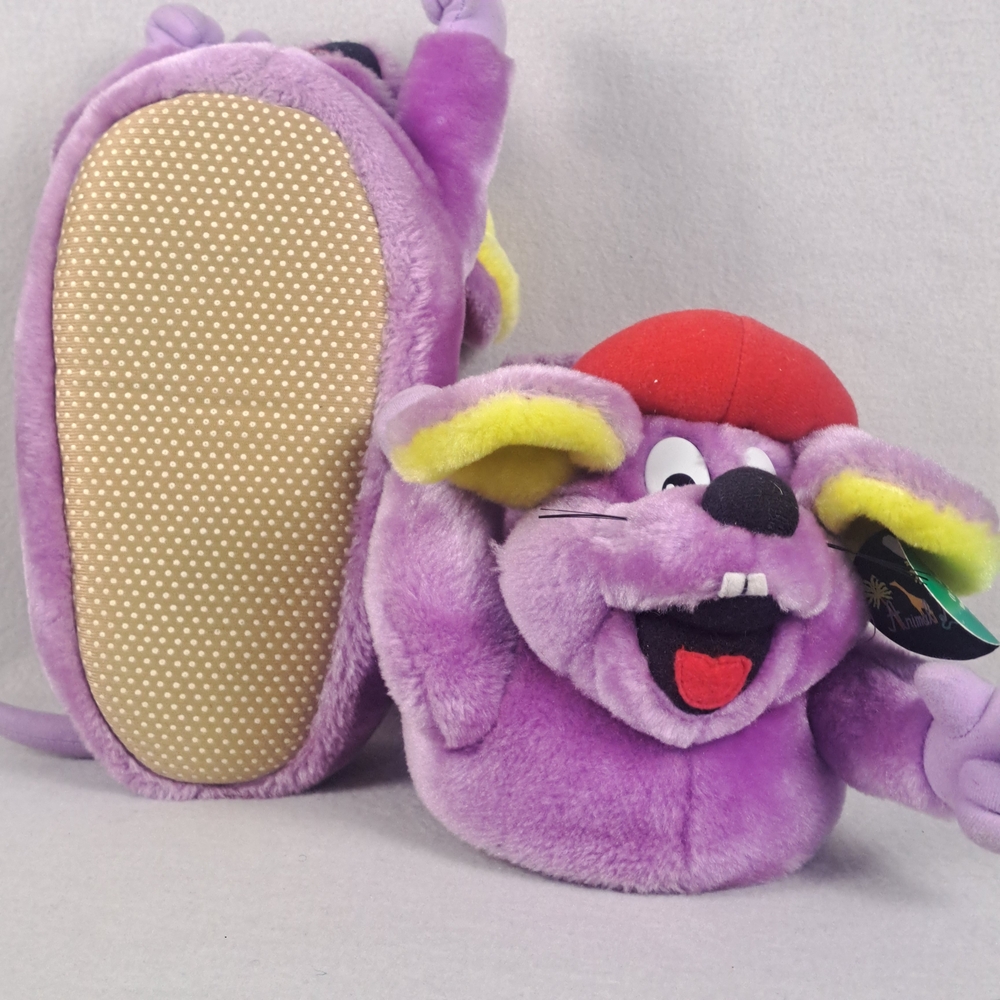 Adorable Purple Mouse Kids Slippers